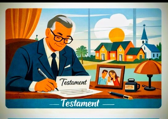 Illustration explicative du testament et de la transmission immobilière dans le cadre d’une succession